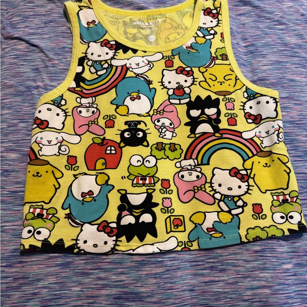Sanrio Yellow and Blue Hello Kitty Tank Top